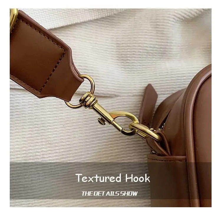 Vintage Handbags for Women Solid Pu Leather s Large Capacity Female Commute Wide Strap Crossbody Packs 2024 NewC241212_voghion.com
