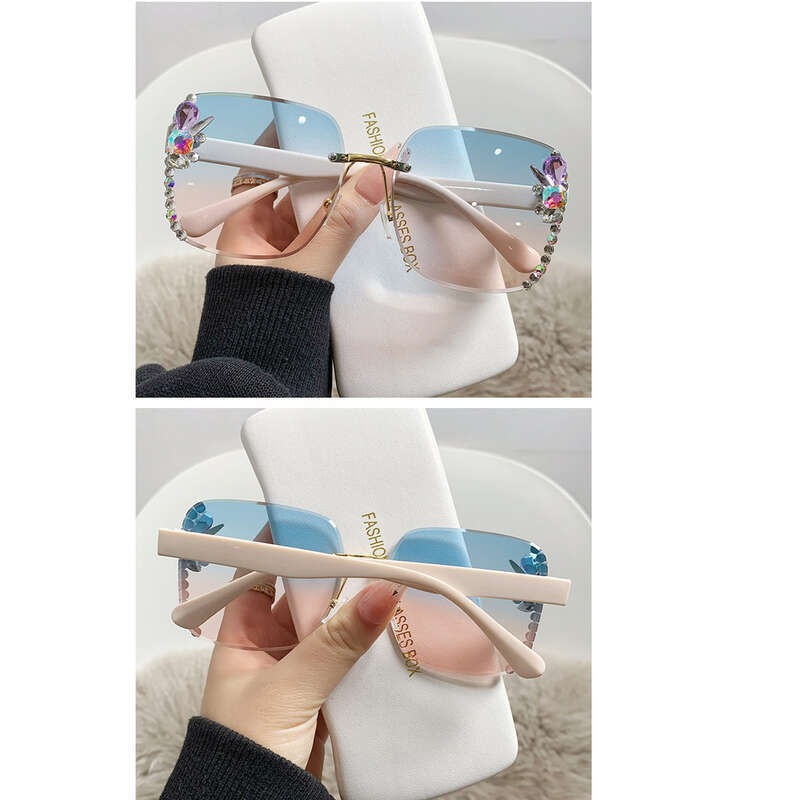 Designer Sunglasses For Women Large Frame Diamond Uv Resistant_voghion.com
