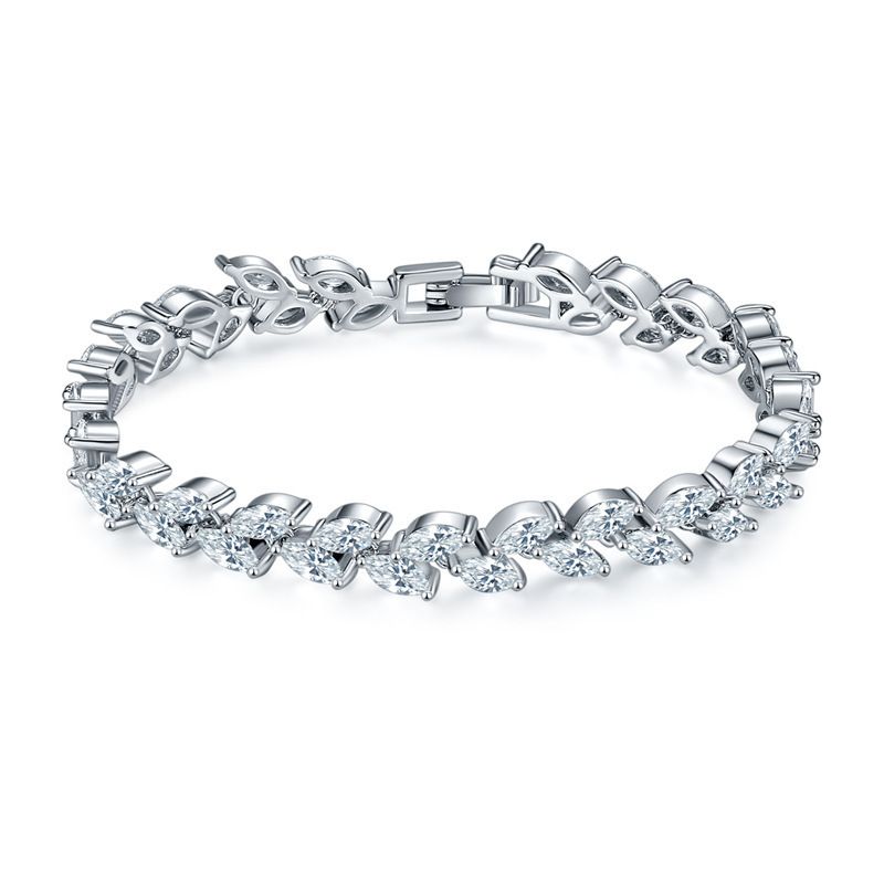 Bracciale con foglia di vimini e zirconi in cristallo Joseph Rice da donna, vendita diretta di gioielli_voghion.com