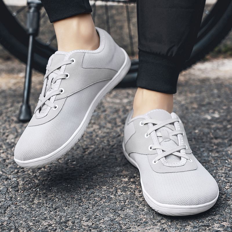 Barfotsneakers for voksne, crosstrainer, tåboks, brede, minimalistiske herresko med null droppsåle, avslappet strikkesko, stor størrelse_voghion.com