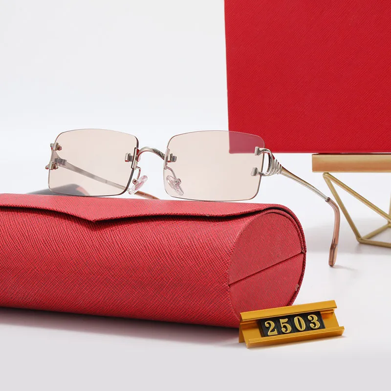 Casual designer sunglasses for Women Vintage Personality Metal Creativity Party Ultralight Carti Glasses Men Rimless_viptrois.com