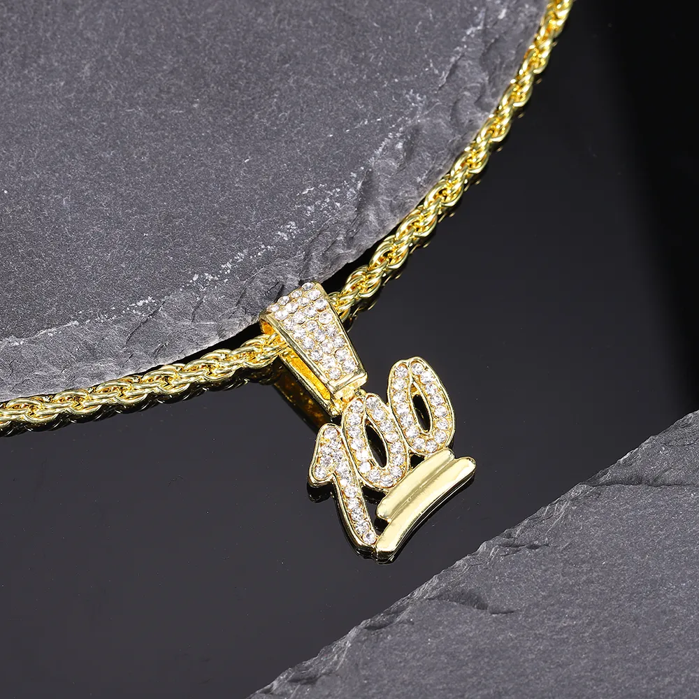 Hängsmycken Halsband Hiphop 100 Poängs Repkedja För Iced Out Strass Smycken Män Kvinnor Daglig Dekoration_voghion.com