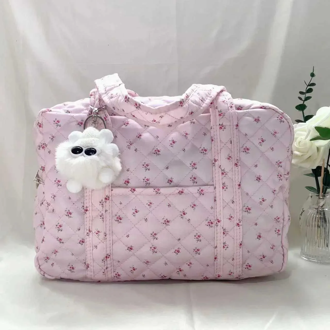 Elegante borsa trapuntata in tessuto ral con tracolla rimovibile - Borsa a tracolla alla moda da donna in poliestere edC241216_voghion.com