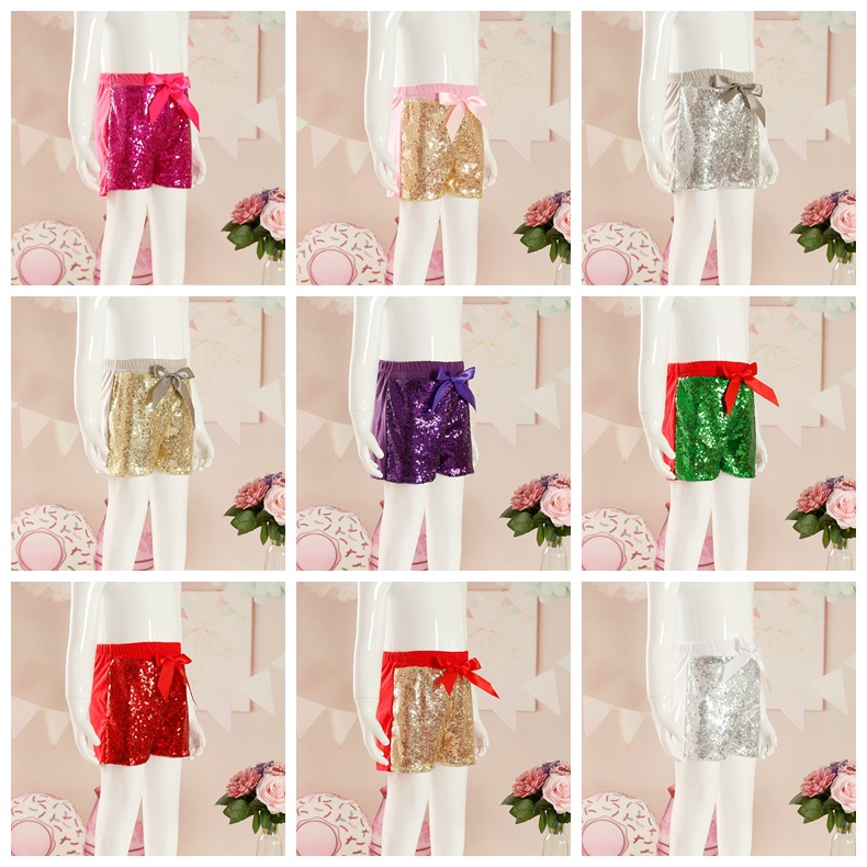 Mother&Kids Children's sequin shorts bow cotton close-fitting cotton boxers_voghion.com