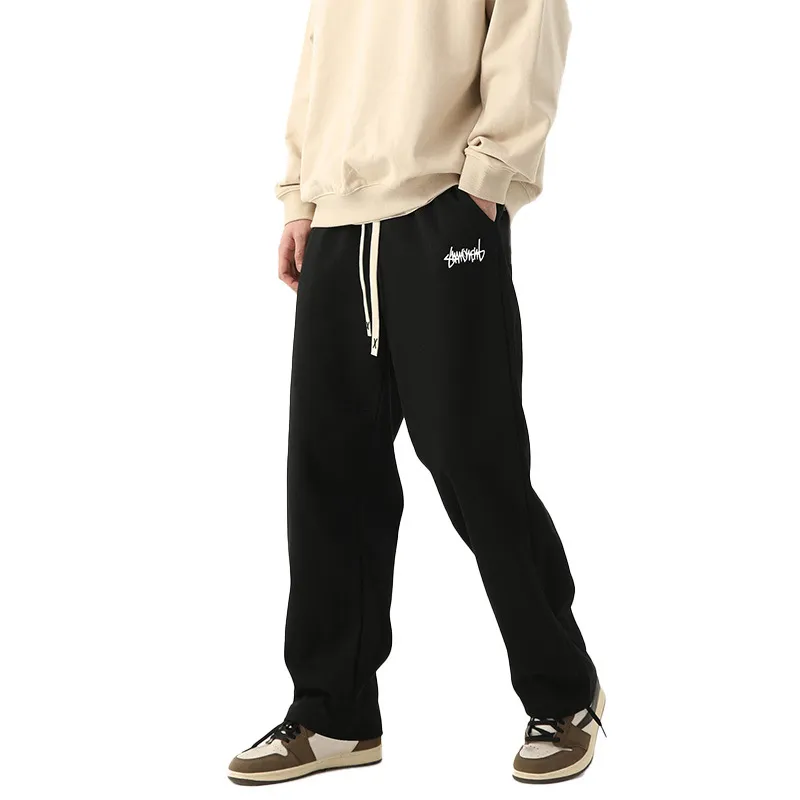 Pantaloni da jogging alla moda, traspiranti, neutri, da uomo, larghi e da esterno, 240822_voghion.com