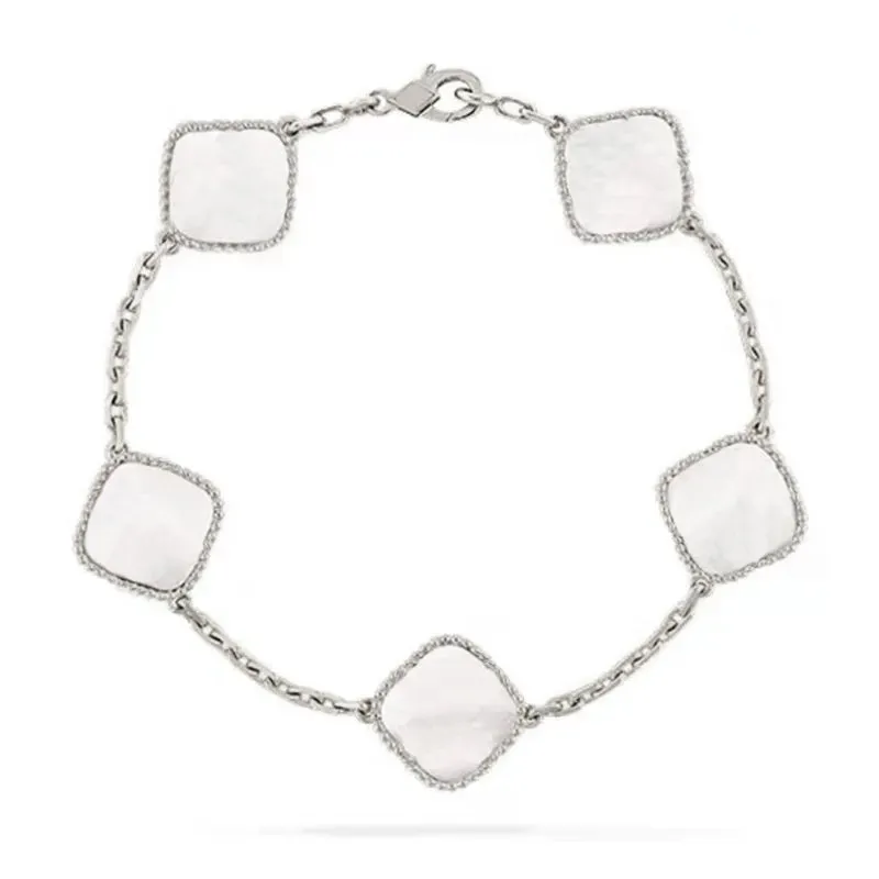 Pulseiras de grife Van Pulseira de trevo de quatro folhas Ouro Amor Pulseira Pingente Cristal Sparkg Dia para mulheres e meninas_voghion.com