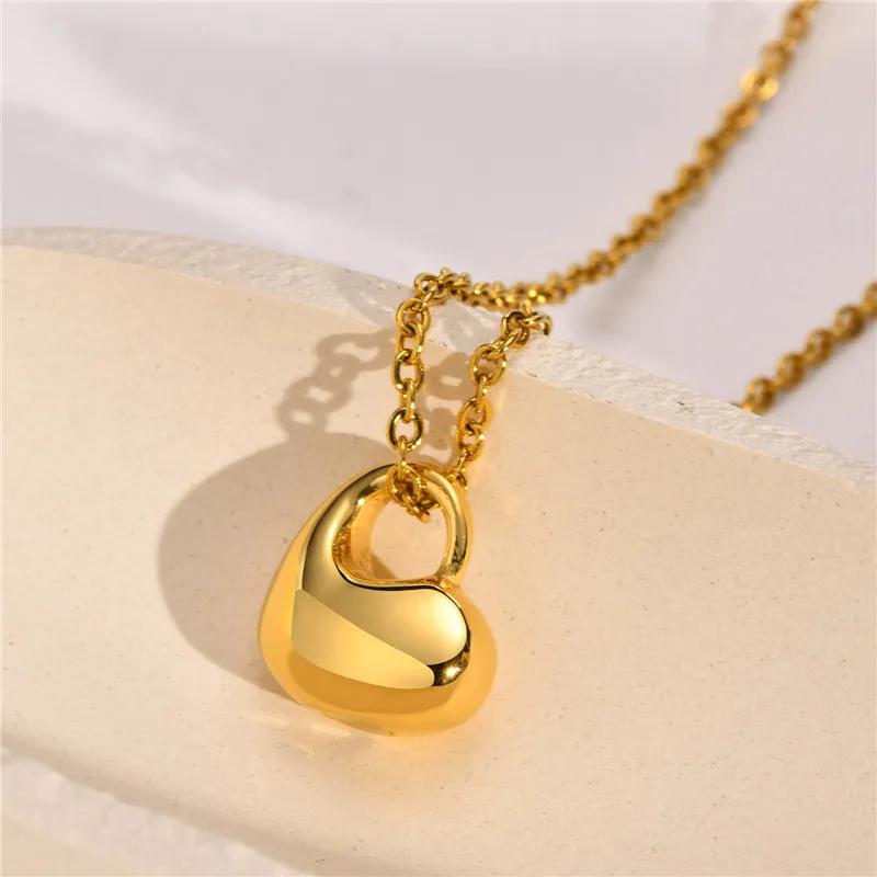 Collier avec pendentif en forme de cœur en forme d'urne en acier inoxydable 316L pour femme, chaîne KOTiK Fashion, couleur noir, or et argent_voghion.com