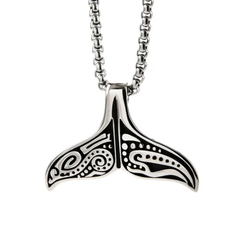 Anhänger Necs Männer und Frauen Mode Kreative Persönlichkeit Design Retro Whale Tail Muster Casual Dance Party Geschenk_voghion.com