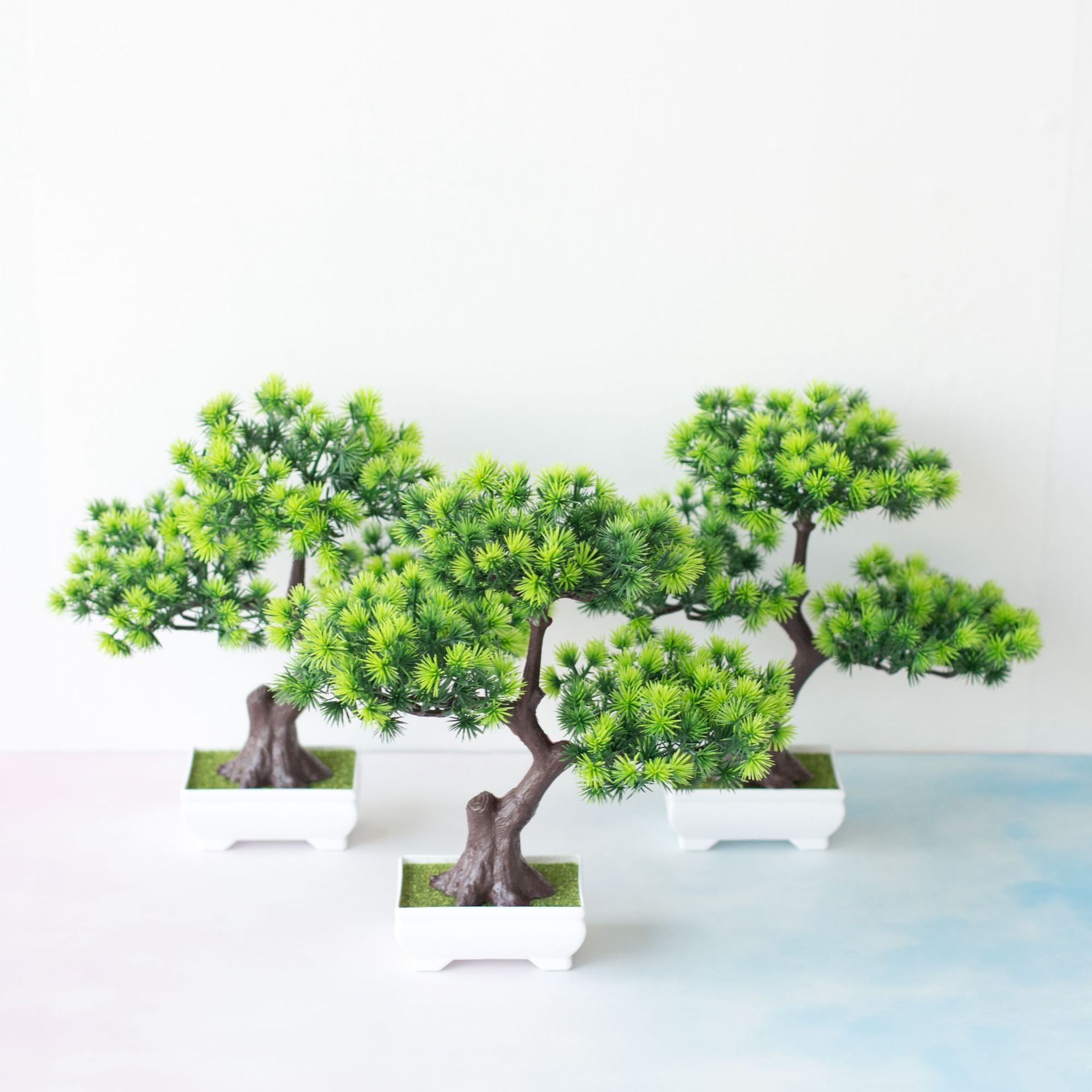 Simulation of artificial flowers potted ornaments trees new 88 models welcoming pine plastic bonsai simulation pine indoor plant decoration_voghion.com