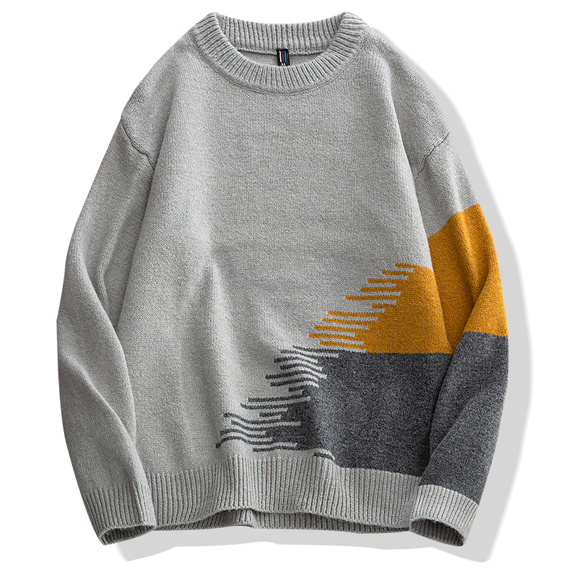 Inverno autunno inverno rotondo nck maglia swatr con base color block di alta qualità per uomo, casual, comodo e_voghion.com