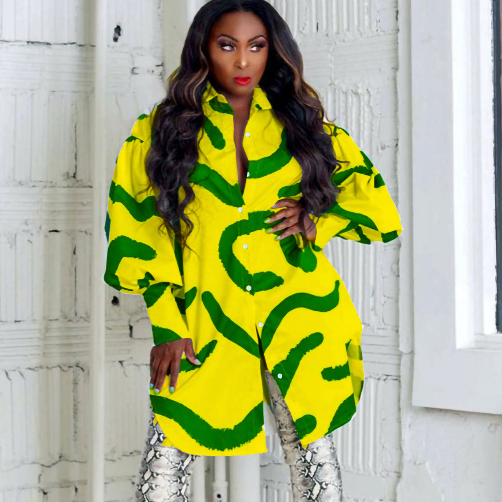Women's Clothing temperament commuter printed shirt dress dress_mkmklike.com