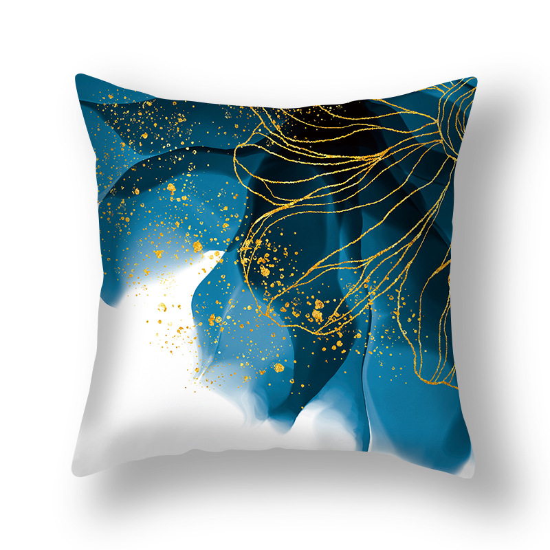 Nuovo cuscino astratto nordico oro verde dorato federa modello inchiostro divano soggiorno comodino_voghion.com