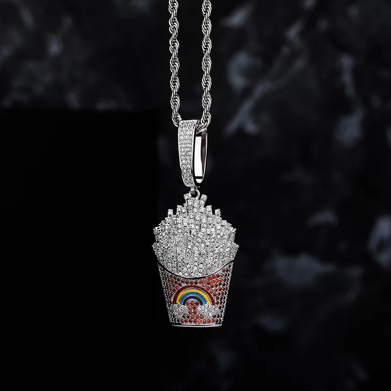 TopBling Hip Hop Solid Chip μενταγιόν κολιέ άνδρες Γυναικείες εραστές ζευγάρι Παιδικά κοσμήματα_voghion.com