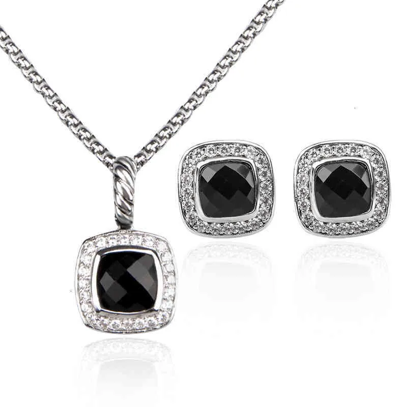 și cercei colier la modă set granat designer bijuterii cu diamante Stud femei nuntă petrecere_voghion.com