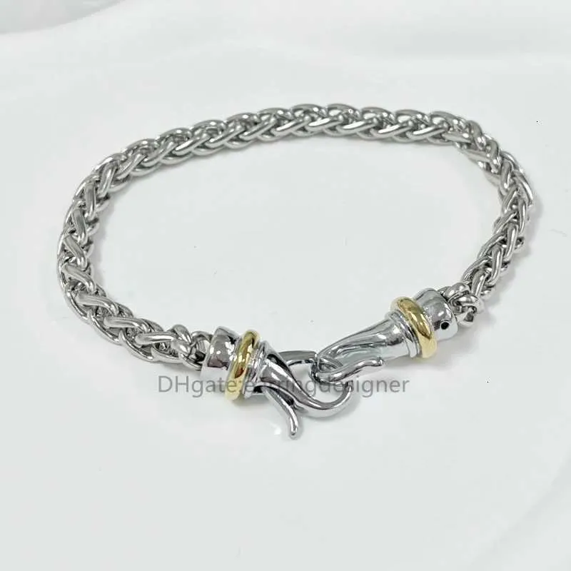 Bracciale da donna, bracciale rigido con gancio, gioielli in argento Sterling di design, bracciale da donna con ciondolo, fibbia in filo intrecciato, argento 14k_voghion.com