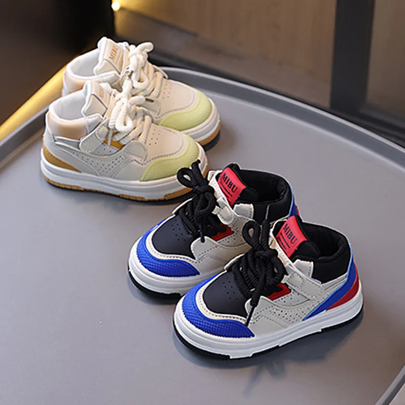 Kids Fashion High Top Casual Sport Girls Boys Youth Non-slip Board Shoes Autumn New Soft Sole Littlesprouts Toddler_voghion.com