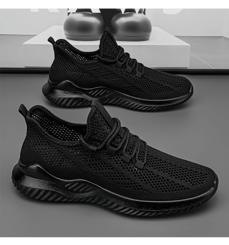 Shoes men autumn summer new flying woven breathable lightweight men's casual mesh shoes_voghion.com
