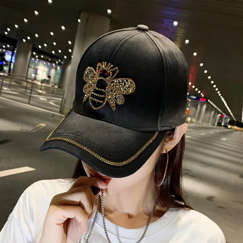 Kids Korean Versatile Duck Tongue Net Red Spring and Autumn Sunshade Sun Hat Fashion Little Bee Drill baseball cap_voghion.com