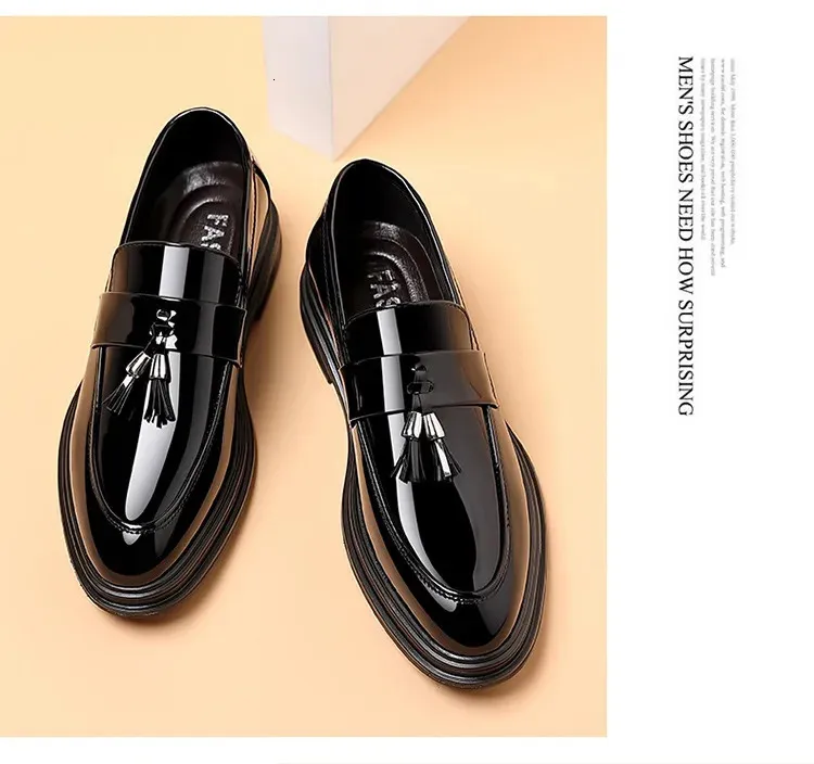 Herren Business Kleid Casual Fashion Elegante formelle Schuhe Slip-on Abend Loafer Party Quaste Lederschuhe Hochzeit 240614_voghion.com