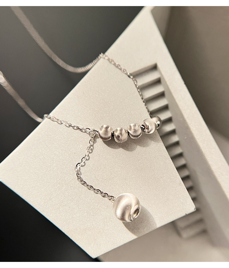 collana con perline rotonde a forma di occhio di gatto in argento sterling, donna, design di nicchia coreano, luce, lusso, moda, maglione a catena_voghion.com