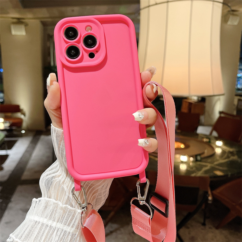 Coque téléphone silicone avec cordon pour iphone étui mat_voghion.com