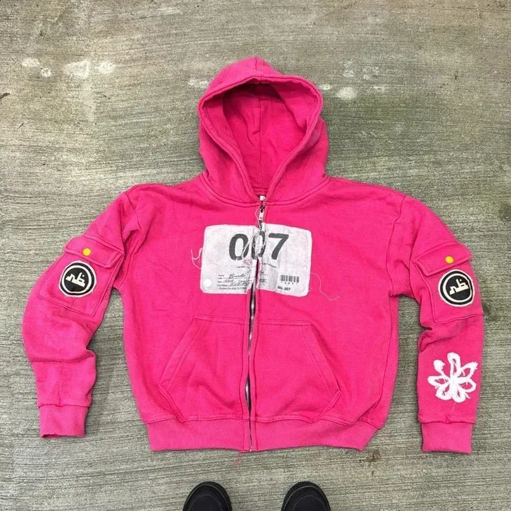 Y2K Zip Up Haruku Hip Hop Fashion Patch Stickerei Übergroße Männer Frauen Lose Beiläufige Hoodie Jacke Streetwear 240926_voghion.com
