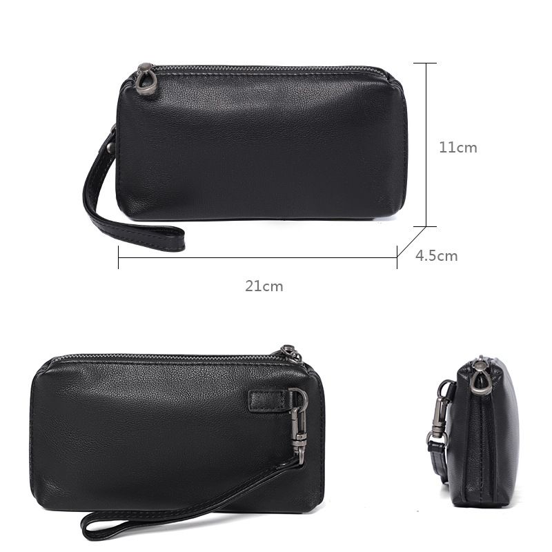 2024 neue Handtasche Weiche Herren Echtleder Lange Reißverschluss Geldbörse Karte Handytasche_voghion.com