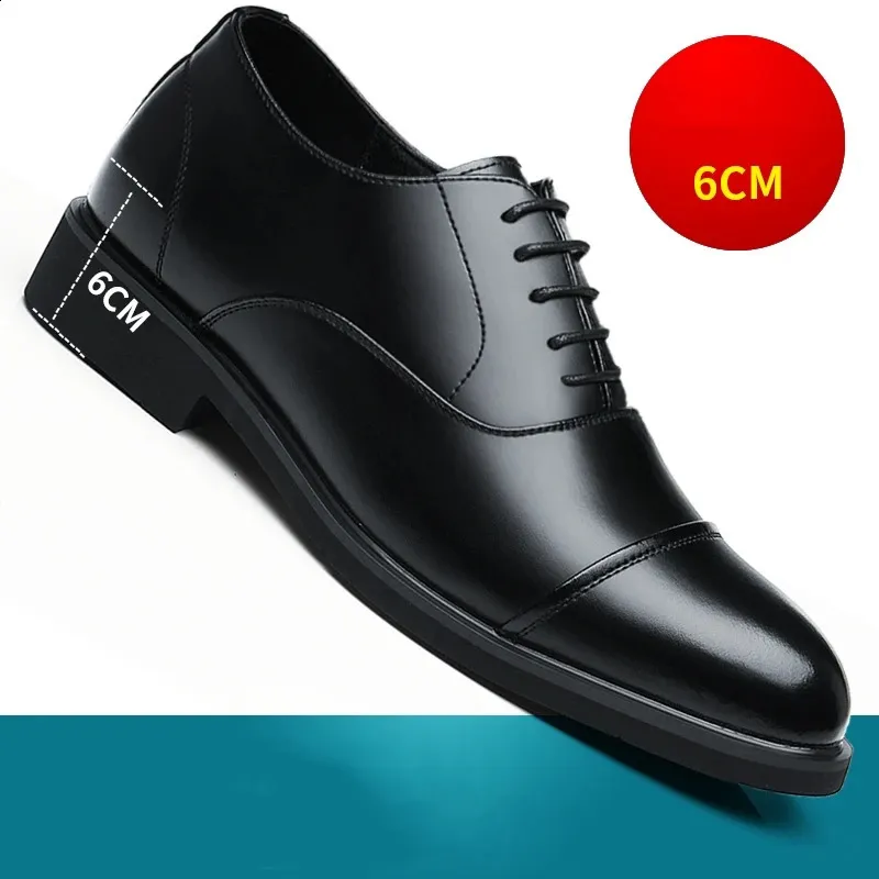 Größer werdende Schuhe für Männer, die größer werden, 6 cm, unsichtbare Einlegesohle für den täglichen Gebrauch, erhöhte Hochzeits-Oxfords für Herren_voghion.com