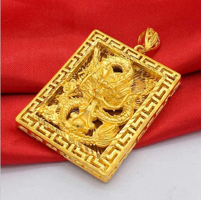 Männlicher Anhänger, klassischer massiver Gold gefüllter Männer-Anhänger aus Gelbgold für Männer, Partyschmuck, L2404_voghion.com