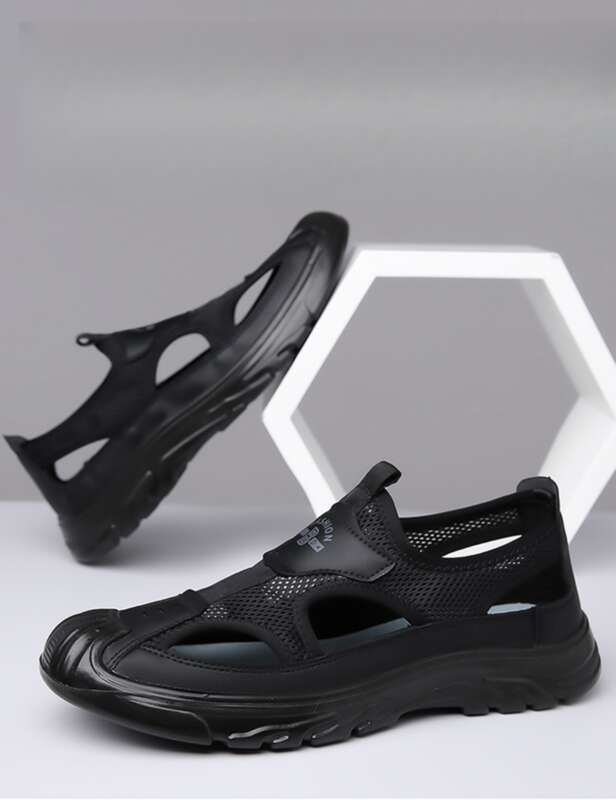Sandalen Herren Sommer Loch Mesh Sandalen Herrenschuhe_voghion.com