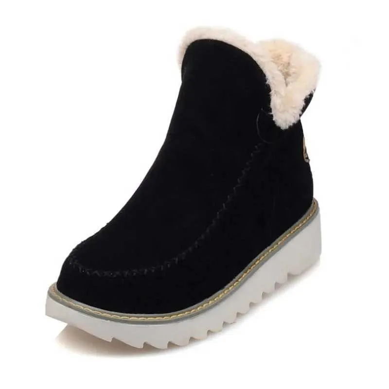 Frau Winter Mode Schnee Casual Leder Baumwolle Damen Stiefel kniehohe stiefel Plattform Schuhe botines mujer XW6.5_voghion.com