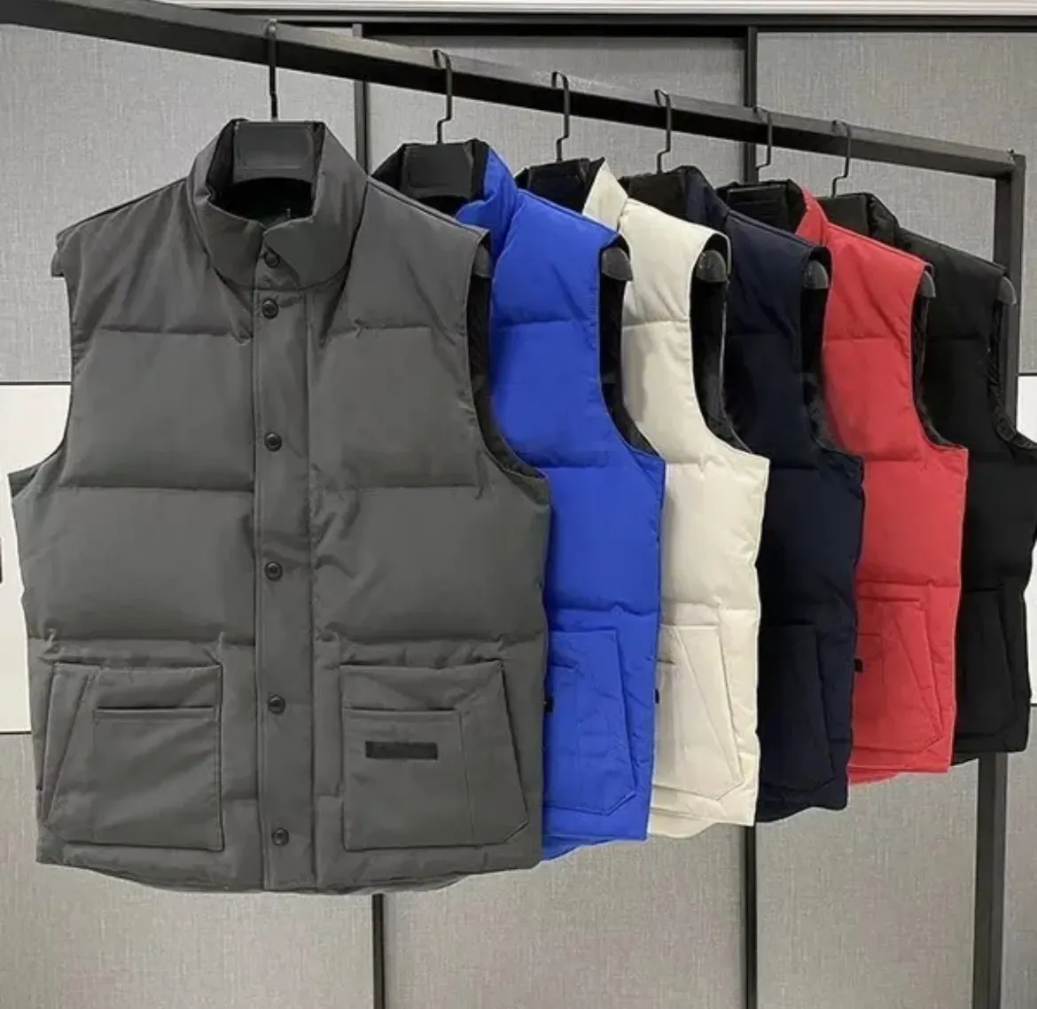 Daunenwesten für den Winter, warm, Designer-Körperwärmer, Ruff-Weste für Herren, Gänsehaut-Mantel, Außenweste für den Winter, Unisex-Größe_voghion.com