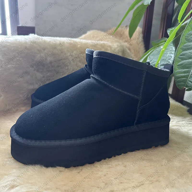 W Dipper Tasman Platform DIPPER Chesut Fur Slides Sheepskin Classic Ultra Mini women Snow boots Winter plush and thick_voghion.com