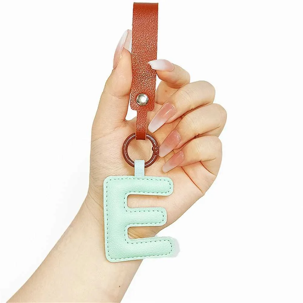 Creative leather English letter keychain pendant decoration phone bag accessories gift Y241121_voghion.com