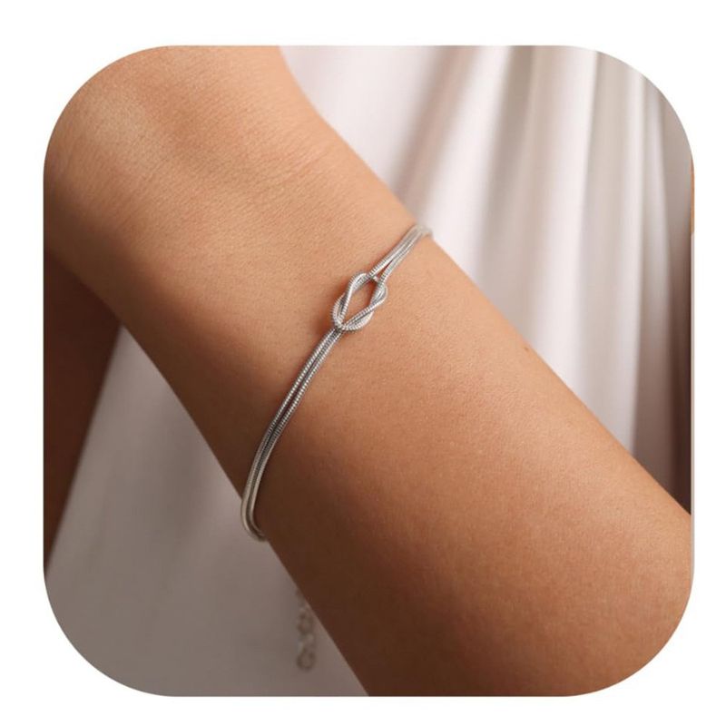 Fashion Simple Temperament Titanium Steel Knotted Snake Chain Valentine's Day Bracelet Electroplating Gift Niche Design_voghion.com
