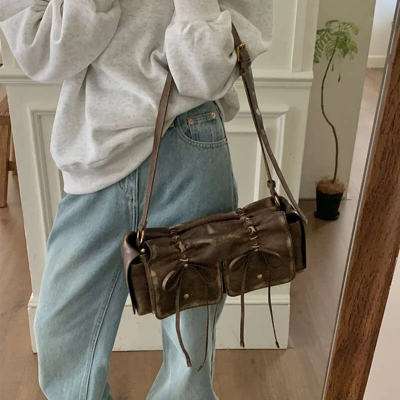 Borse con fiocco con coulisse per moto e bici per donne Borse e borsette firmate 2023 Novità in vintage plissettato spalla tracolla_voghion.com