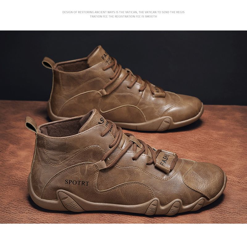 Herren Leder Retro Wanderschuhe Für Outdoor Und Freizeit_voghion.com