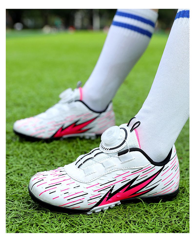 Binbinniao grenzüberschreitende, drehbare Schnalle, atmungsaktive Fußball-Sportschuhe für Kinder mit gebrochenen Nägeln, für den Innenbereich, Grastraining_voghion.com