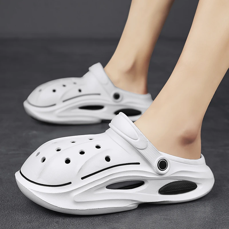 Summer Men S Sandals Fashion Casual Breathable Coconut Baotou Slippers Outdoor Anti Skid Beach Hole Shoes_voghion.com