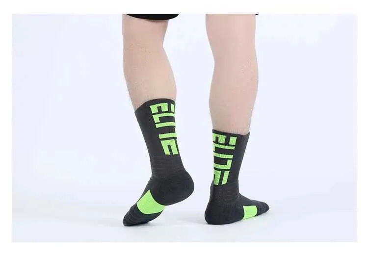 Men's 5Pairs Professional Cotton Basketball Elite Thick Sports Compression Durable Skateboard Towel Bottom Socks_voghion.com