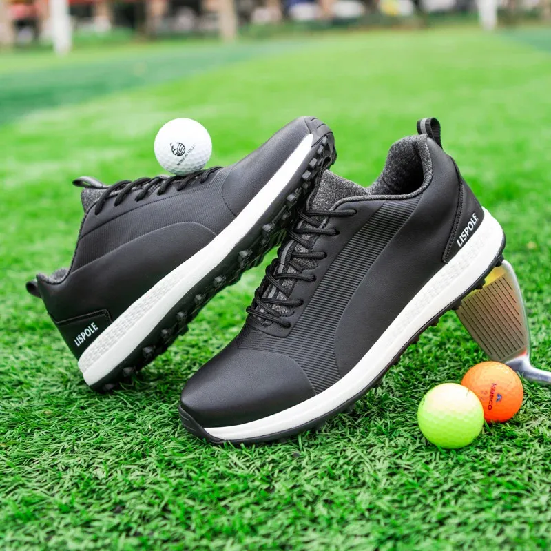 Bequeme Schuhe Herren Große Größe 39-48 Professionelle Spikeless Sneakers Rutschfeste wasserdichte Golf-Walking-Schuhe 241213_voghion.com