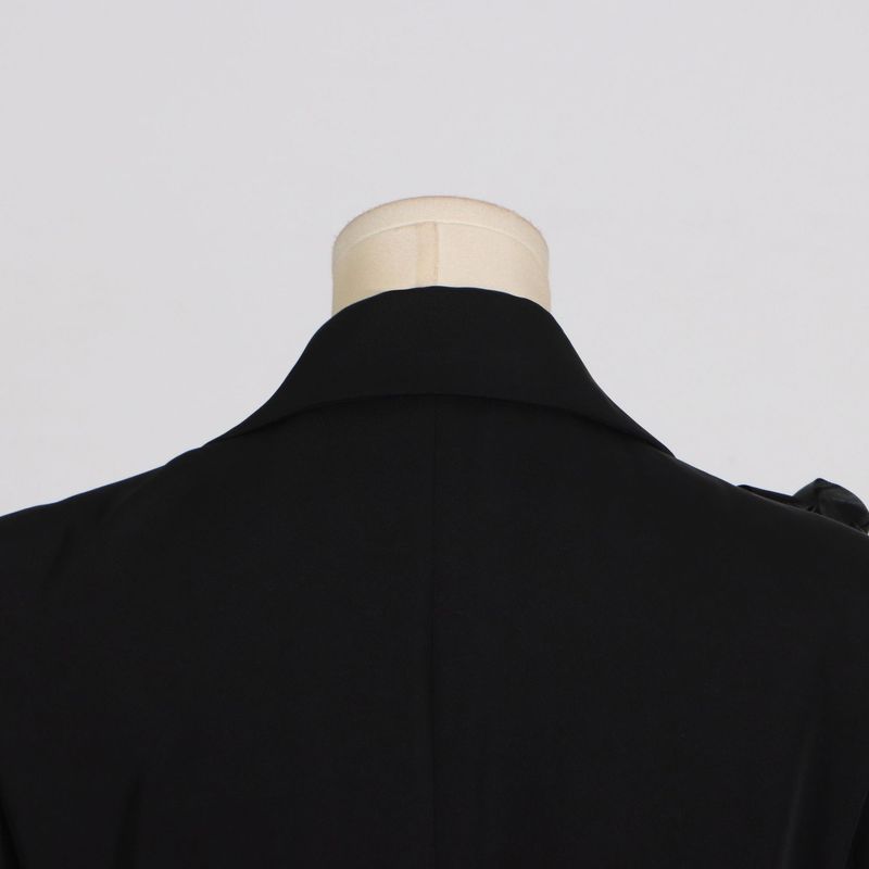 Women's Clothing temperament black three dimensional wer lace ing design long sleeved suit jacket_voghion.com