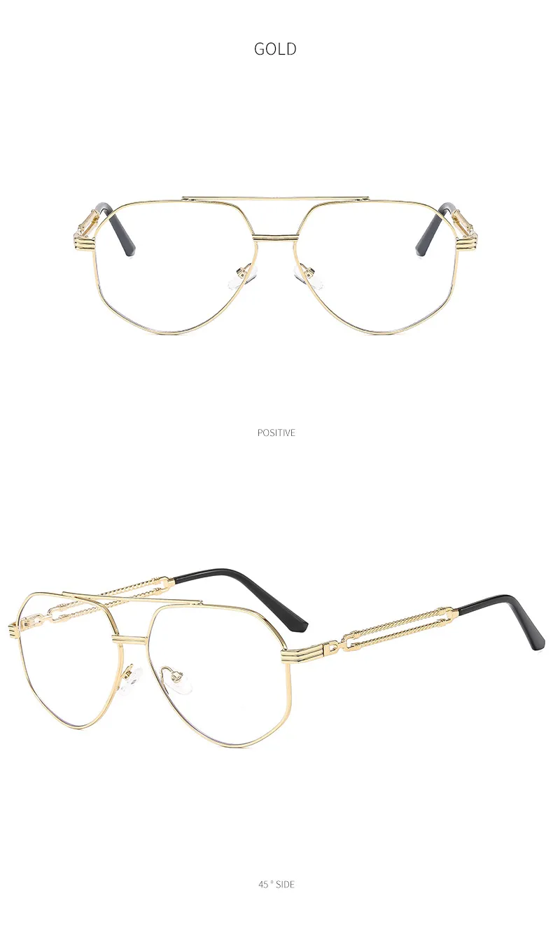 Sonnenbrillen 2024 Mode Männer Polygonal Metall Doppelstrahl Trendy Personalisierte Fahrbrille Licht UV400_voghion.com