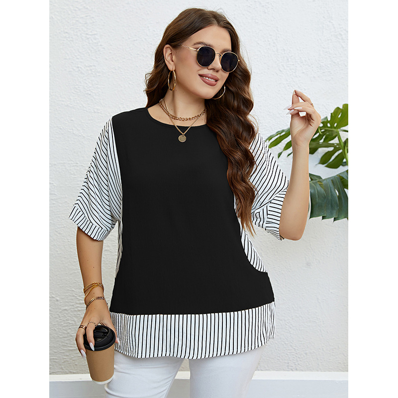 Damen Top mat ronnem Ausschnëtt, zweedeeleg, grousser Gréisst_voghion.com
