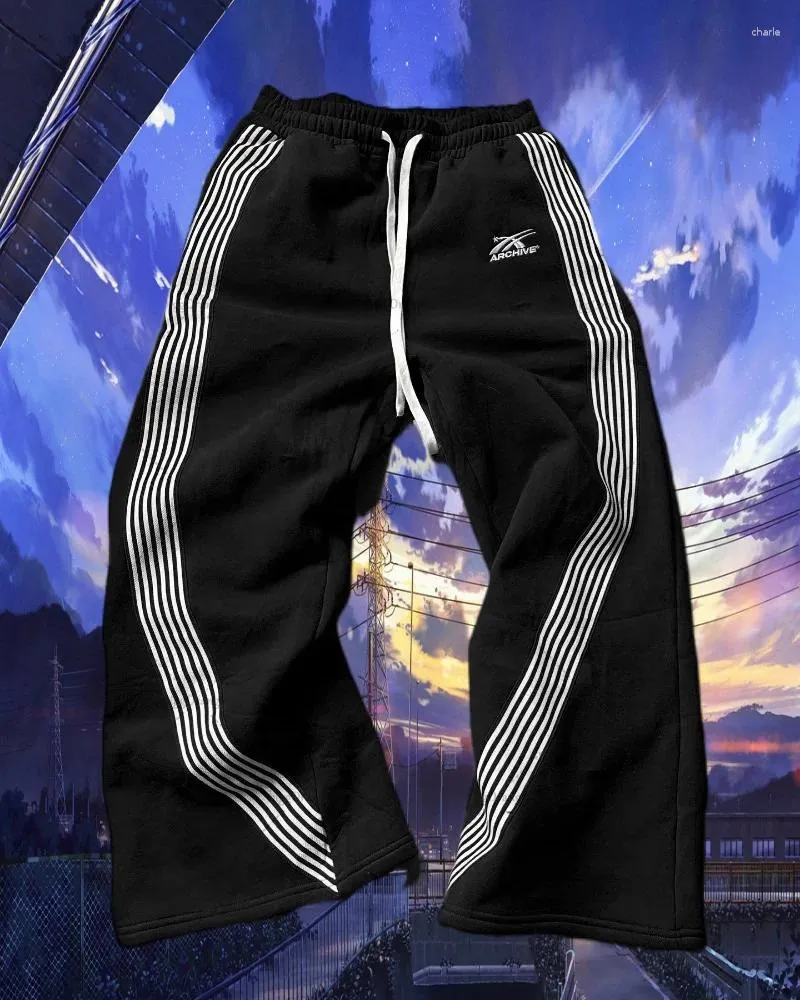 Pantalons pour hommes Haruku Six rayés Street Retro Sports Y2K hommes et femmes été décontracté jogging tendance marque Joggers_voghion.com