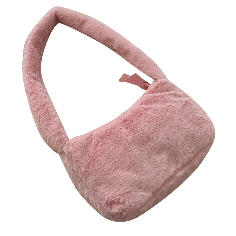 Plüsch-Umhängetaschen für Femme Designer Soft Winter Damen Clutch Handtasche Nette FI Weibliche Party Unterarm Tasche_voghion.com