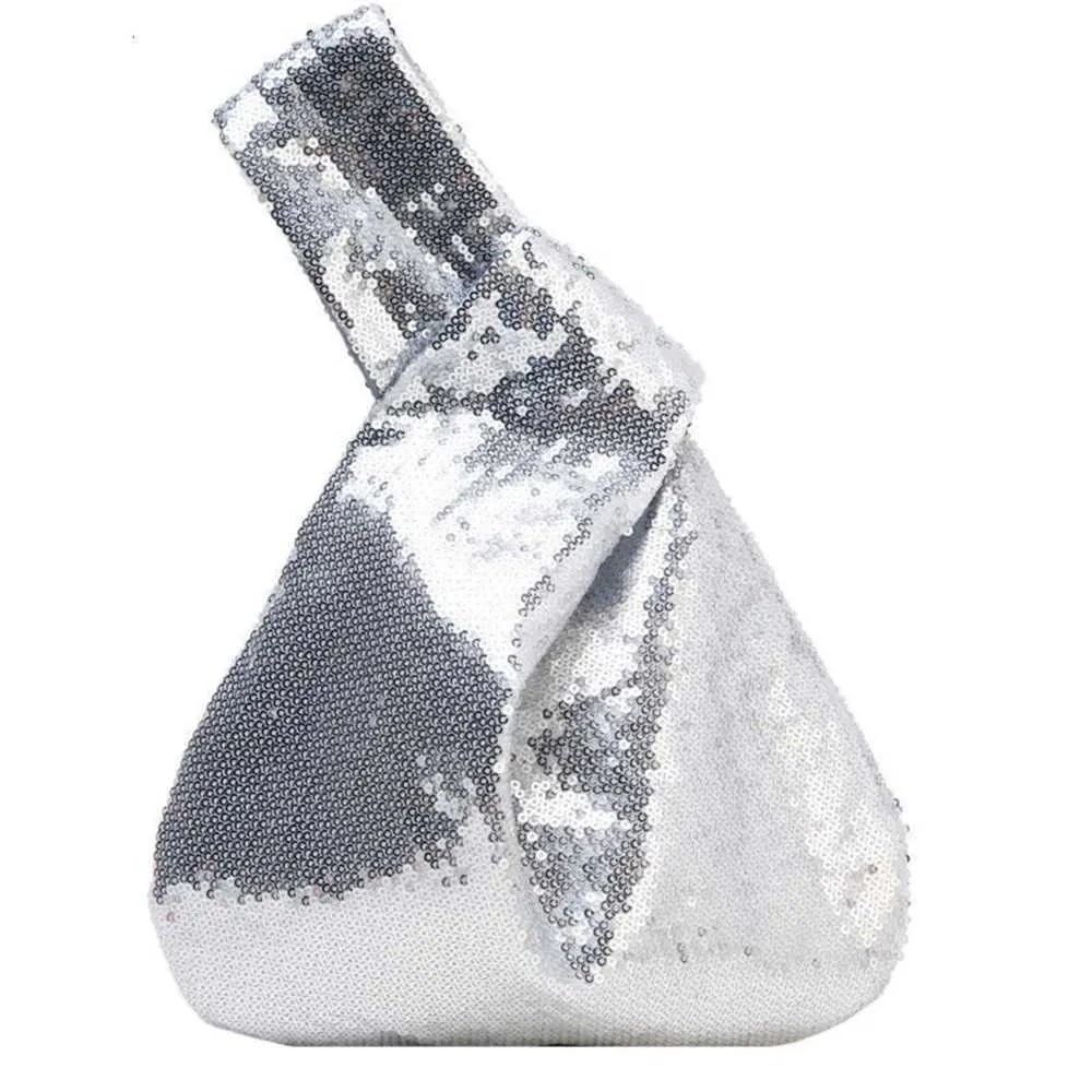 Portafoglio da donna alla moda con glitter scintillanti e chiusura a scatto, piccolo flash da polso con nodo, tasca, borsa firmata 2023 Y241106_voghion.com