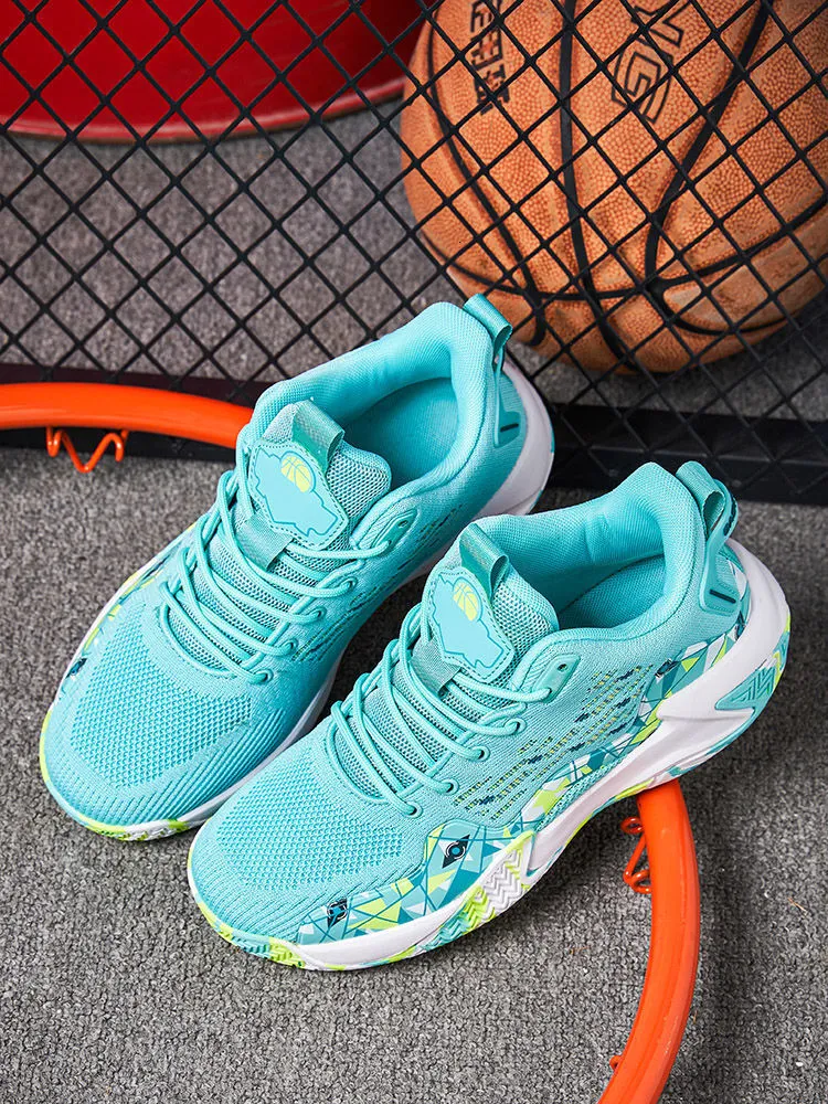 quality Hot Selg New Four Seasons Basketball Sports Breathable Elastic Blue Ball Shoes Men's High Top_voghion.com