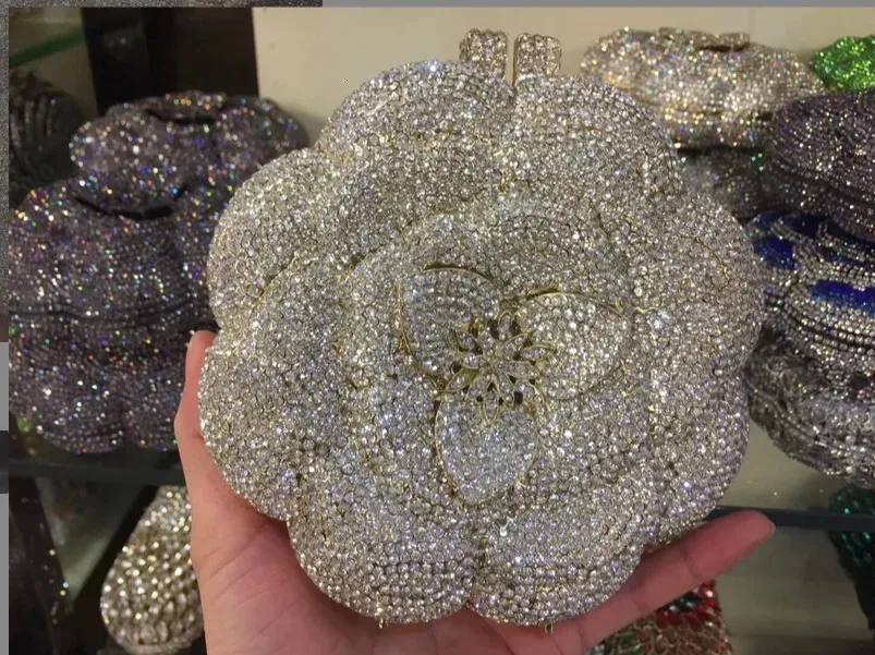 Multicolored Women Stones wer Clutch Purse Evening Bags Wedding Handbag Party Bridal Rhies Handbags Dia Minaudiere_voghion.com