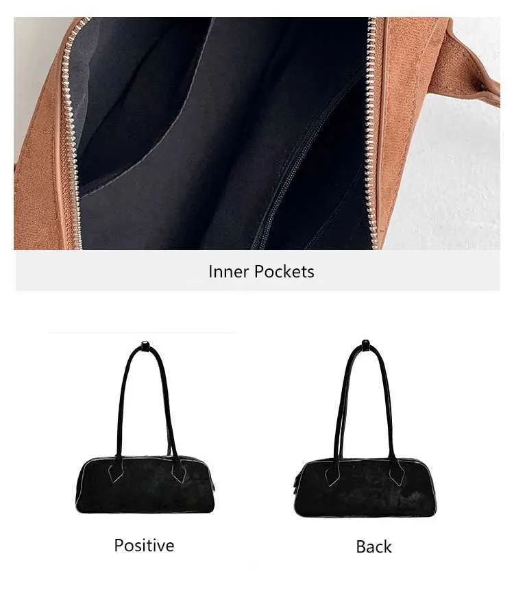 Suede Shoulder Bag For Women Large Capacity Versatile Handbag_voghion.com